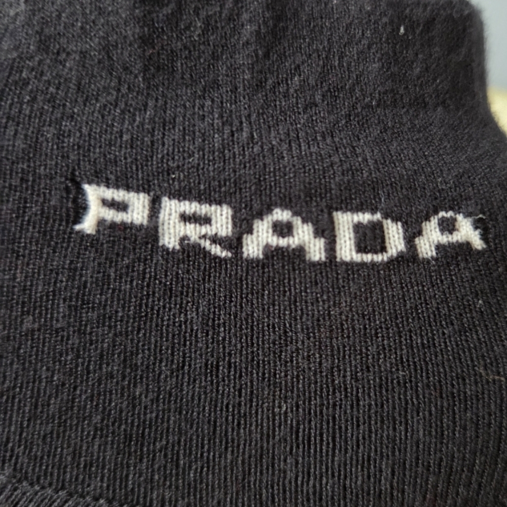 PRADA WOOL RE-NYLON BLACK FIT AND FLARE, MINI DRESS, SIZE ITALY 40 - Picture 9 of 16